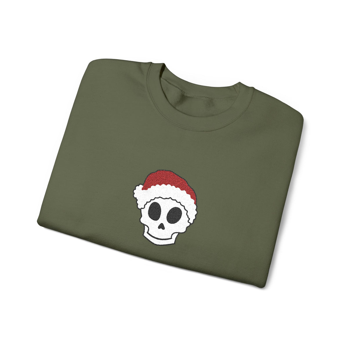 Embroidered Crewneck Christmas Sweatshirt Skeleton Jumper Santa Clause Embroidery Crewneck Skeleton Sweatshirt, Cute Holiday Jumper Xmas