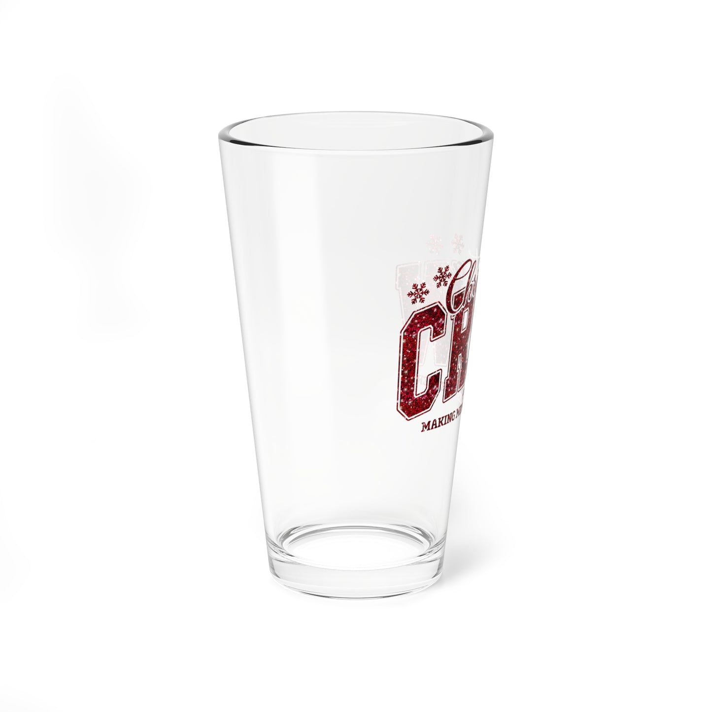 Christmas Crew Mixing Glass Gift For Best Friend Holiday Cocktail Tumbler Present For Roommate Festive Drinkware Memory Making Barware Cup