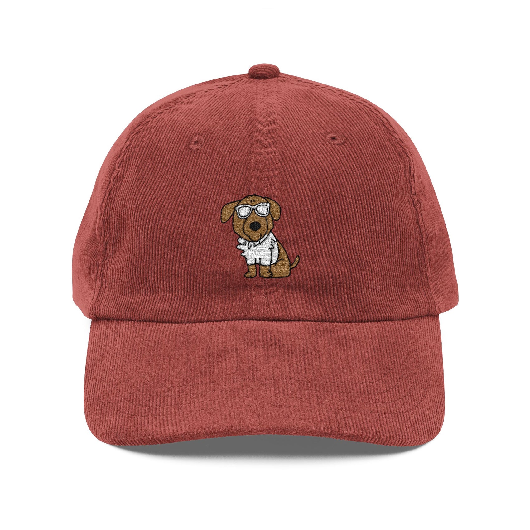 Dog Embroidered Corduroy Hat Cute Puppy Glasses Cap Gift Idea For Pet Owners Vintage Style Casual Outfit Fall Fashion Cap Gift For Him