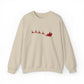 Minimalist Embroidered Christmas Sweatshirt For Woman Top Cozy Santa Sleigh Crewneck Holiday Pullover Winter Gift For Her Christmas Gift
