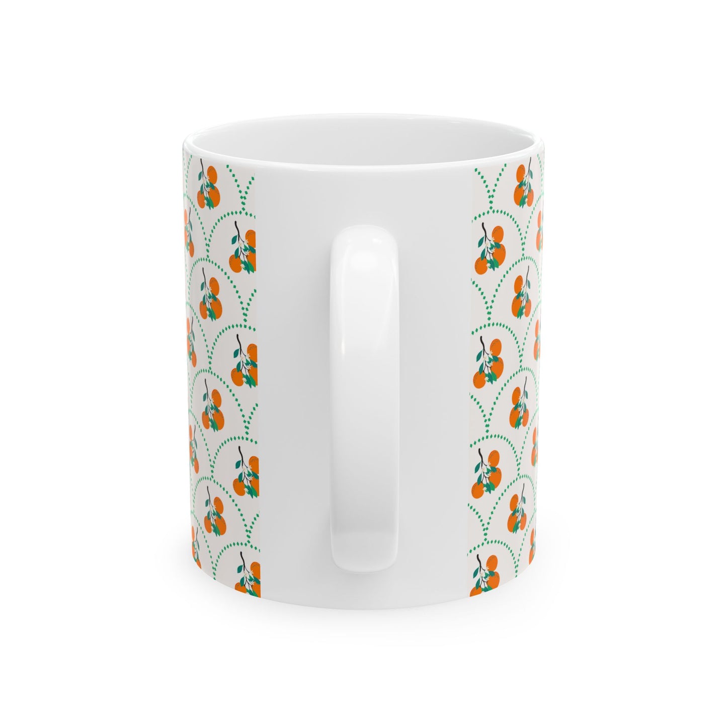 Citrus Ceramic Mug Orange Green Scallop Coffee Tea Cup Dishwasher Microwave Safe Kitchen Breakfast Gift Summer Morning Fun Drinkware For Her