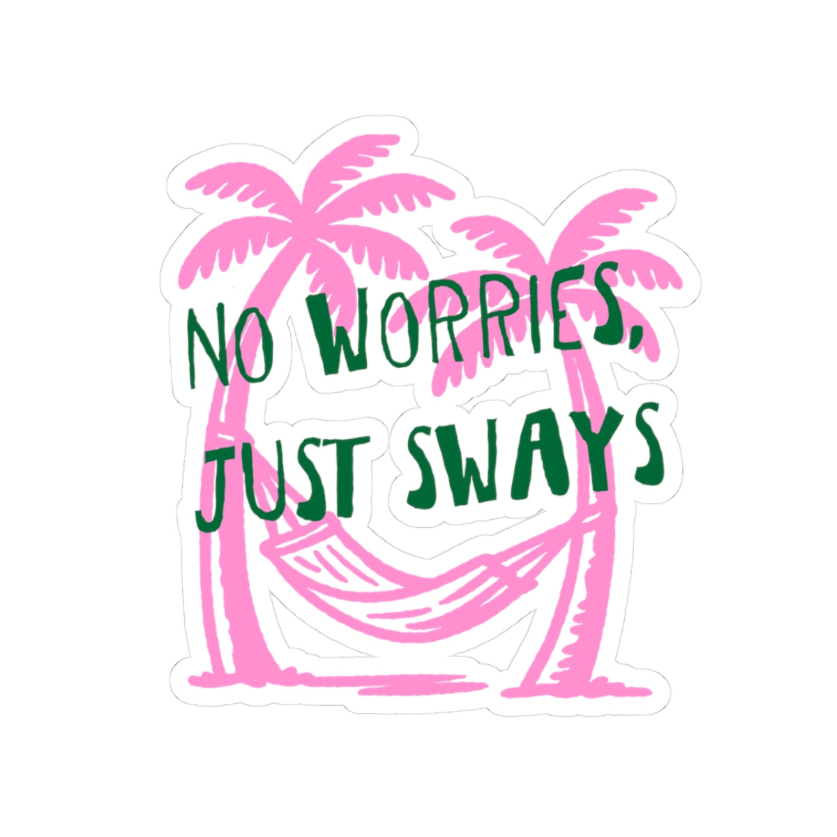 Beach Sticker For Vacation Lover Gift Palm Tree Decal Summer Travel Accessory Surfer Girl Present Tropical Journal Accent Hammock Vibes