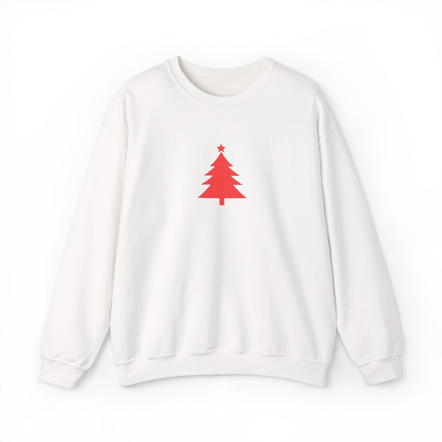 Minimal Christmas Tree Sweatshirt Embroidered Crewneck For Christmas Gift Holiday Pullover For Winter Outfit Seasonal Gift For Women Xmas