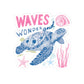 Waves and Wonder Sea Turtle Sticker | Kiss-Cut Vinyl Sticker