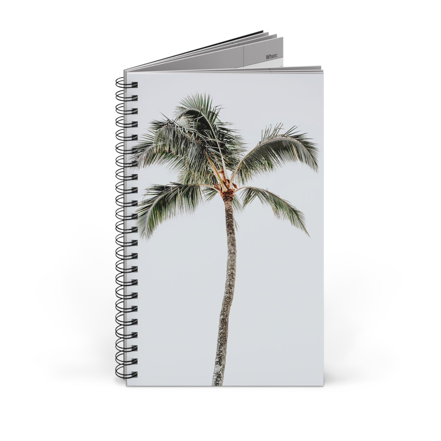 Palm Tree Spiral Notebook Tropical Travel Journal Beach Vacation Diary Island Lover Gift Coastal Writing Book Summer Desk Companion