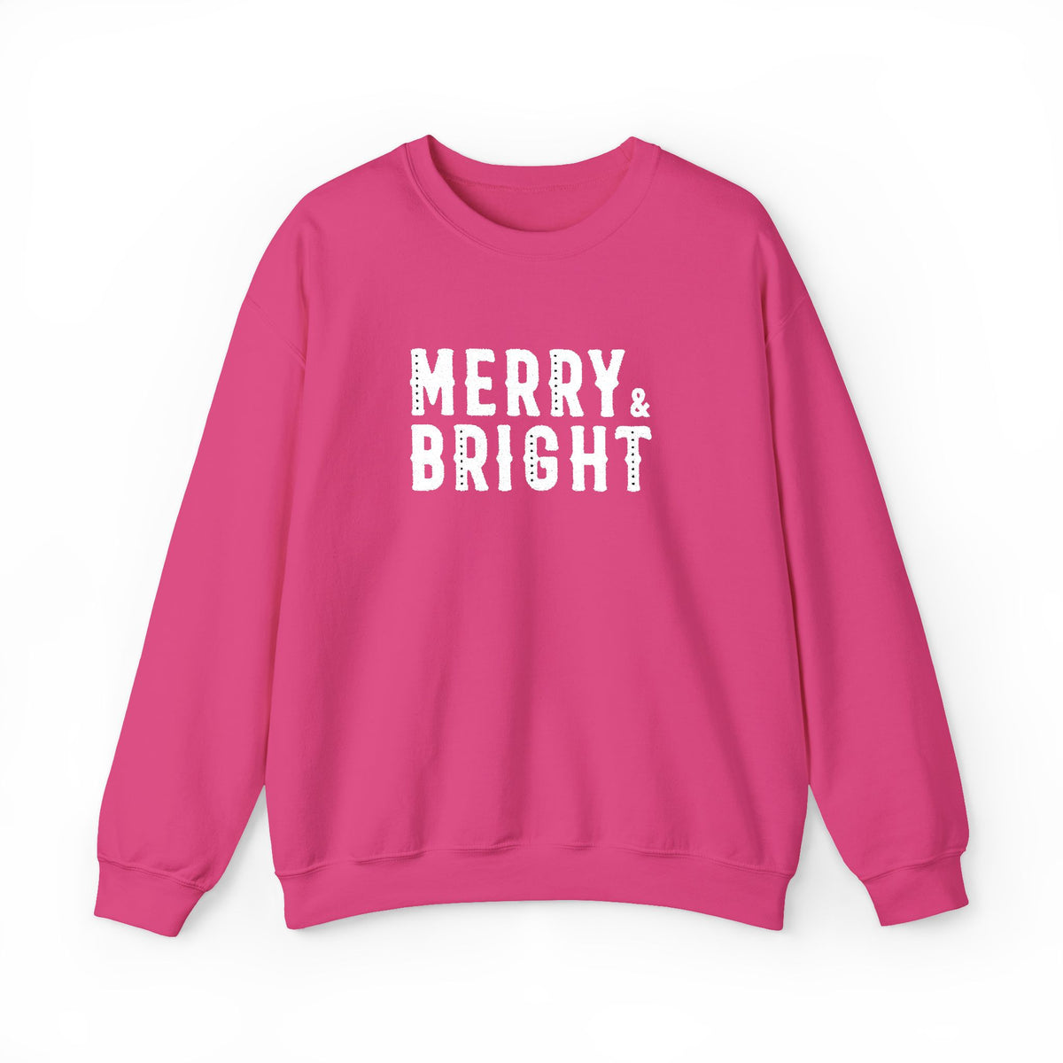 Merry Bright Christmas Sweatshirt Gift For Mom Holiday Crewneck Present For Sister Festive Typography Pullover Cozy Winter Outfit Top Style