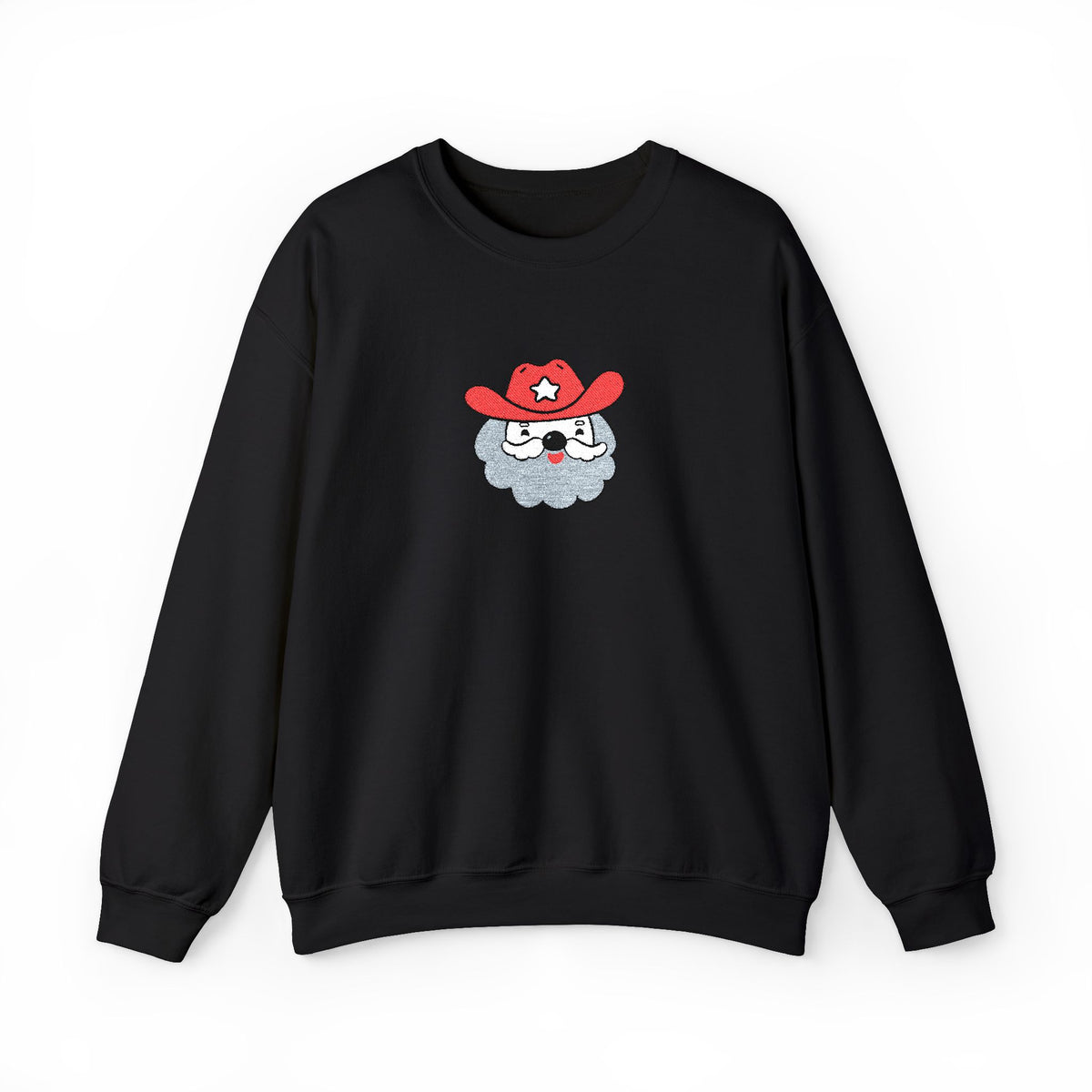 Embroidered Cowboy Santa Sweatshirt For Her Western Christmas Crewneck Gift For Mom Country Holiday Pullover Best Friend Winter Top For Wife