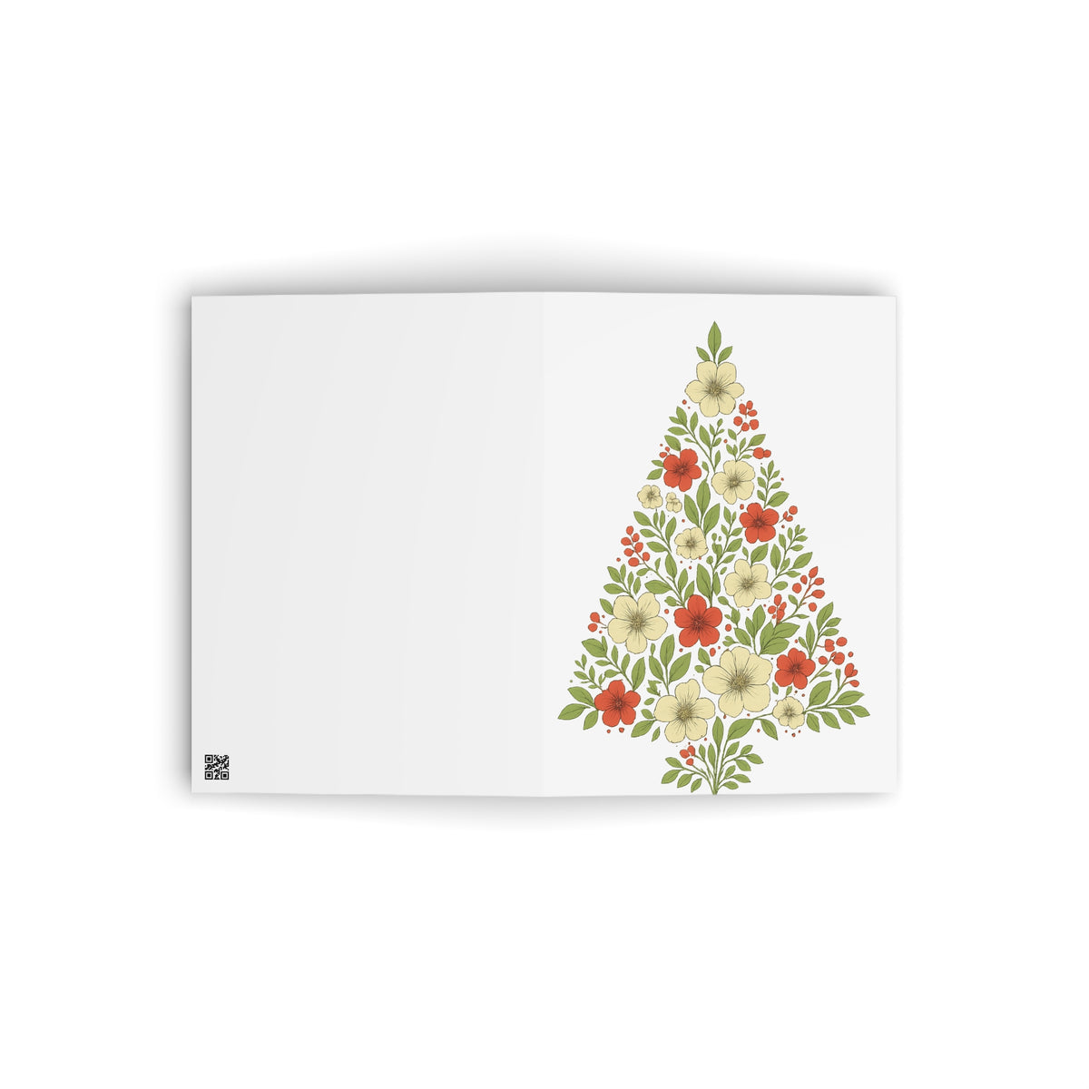 Floral Christmas Card Gift For Neighbor Botanical Holiday Greeting Present For Teacher Hand Drawn Tree Stationery Winter Keepsake Style