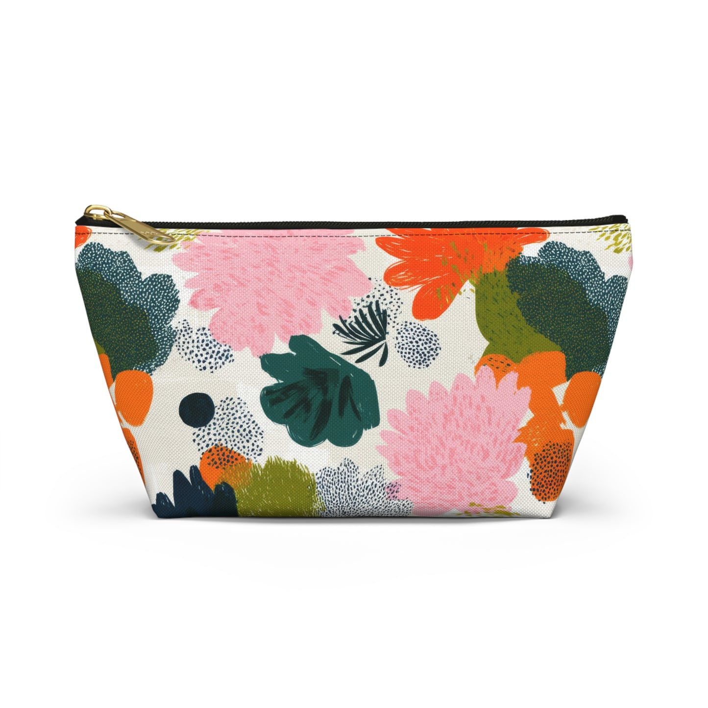 Floral Accessory Pouch Cute Travel Kit Gift For Traveller Abstract Flower Toiletry Organizer Botanical Cosmetic Case For Make Up Artist