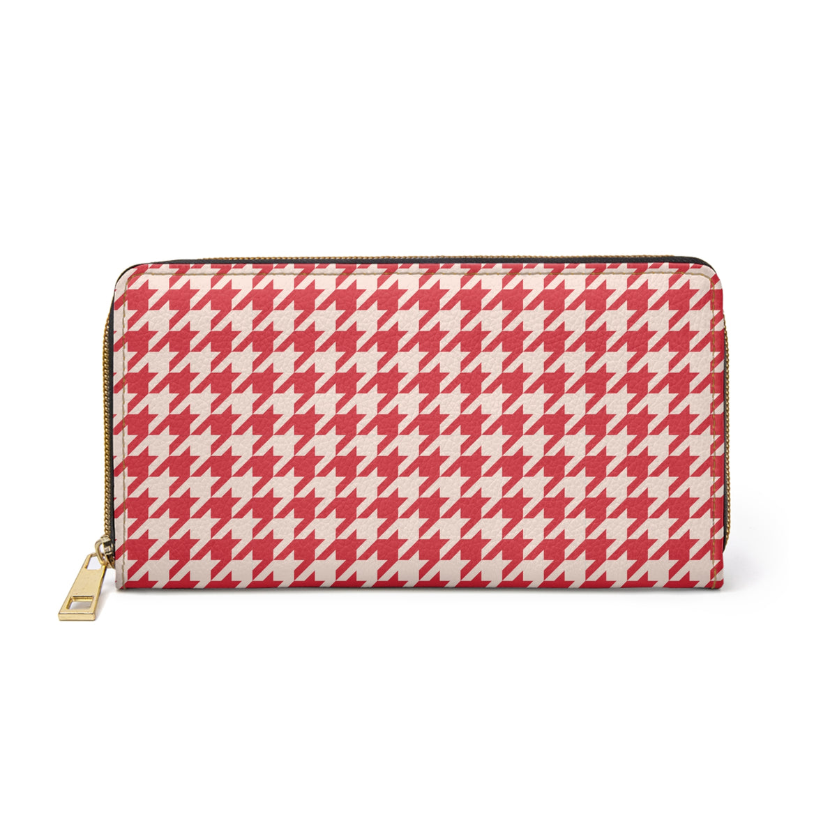 Red Plaid Purse Gift For Her Red Check Pattern Zip Wallet Vintage Geometric Clutch Retro Organizer Everyday Travel…