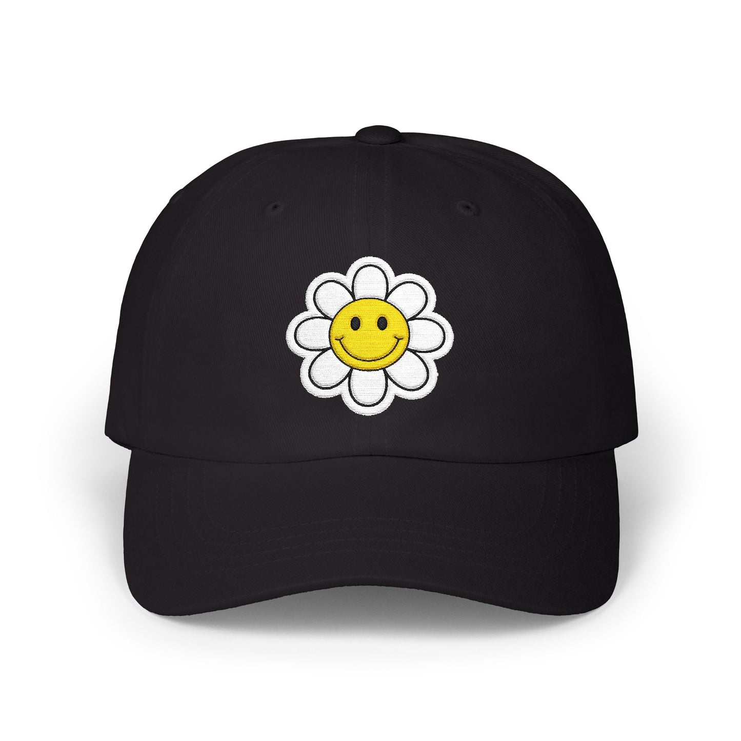 Dad Cap Embroidered Smiley Daisy Hat Retro Summer Gift For Wife Happy Face Baseball Cap Festival Outfit Present For Sister Weekend Style