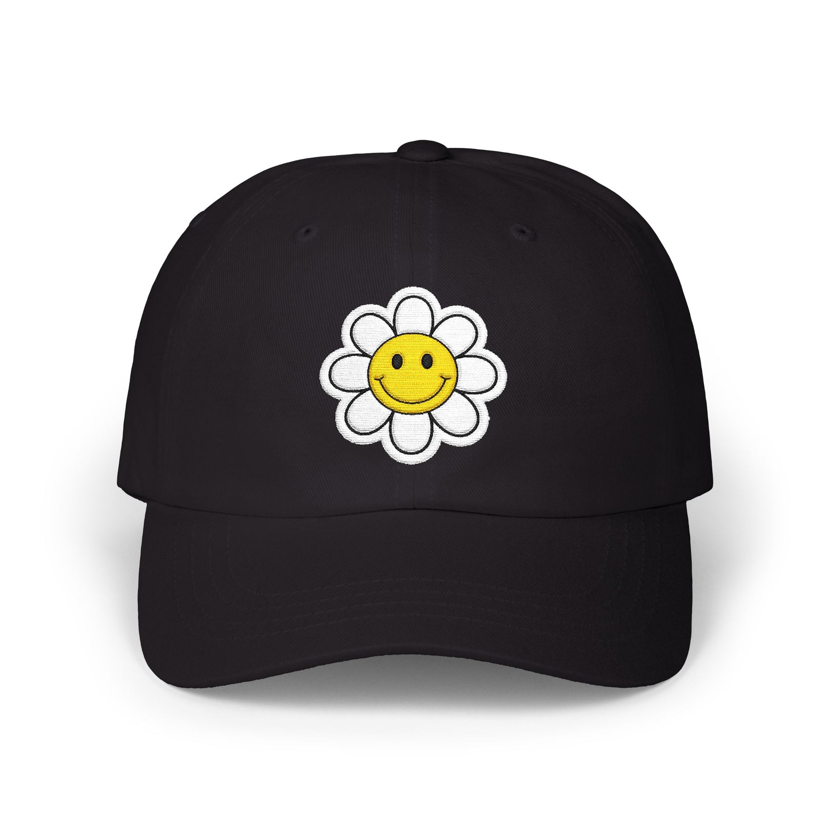 Dad Cap Embroidered Smiley Daisy Hat Retro Summer Gift For Wife Happy Face Baseball Cap Festival Outfit Present For Sister Weekend Style