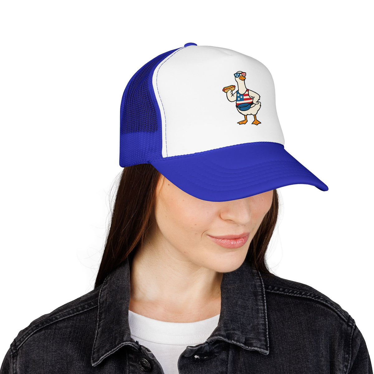 4th of July Silly Goose Trucker Hat Independence Day BBQ Gift For Goose Lover Cap Memorial Day Funny Americana Beach Festival Style USA Cap