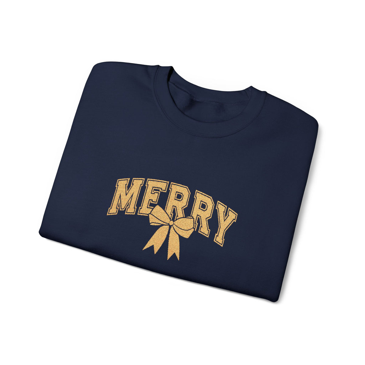 Merry Bow Christmas Sweatshirt Gift For Daughter Holiday Crewneck Present For Niece Graphic Pullover Cozy Winter Apparel Seasonal Top Style