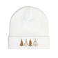 Minimalist Christmas Tree Beanie Stocking Stuffer Idea Embroidered Winter Hat Cozy Holiday Knit Cap Neutral Festive Gift For Women And Men