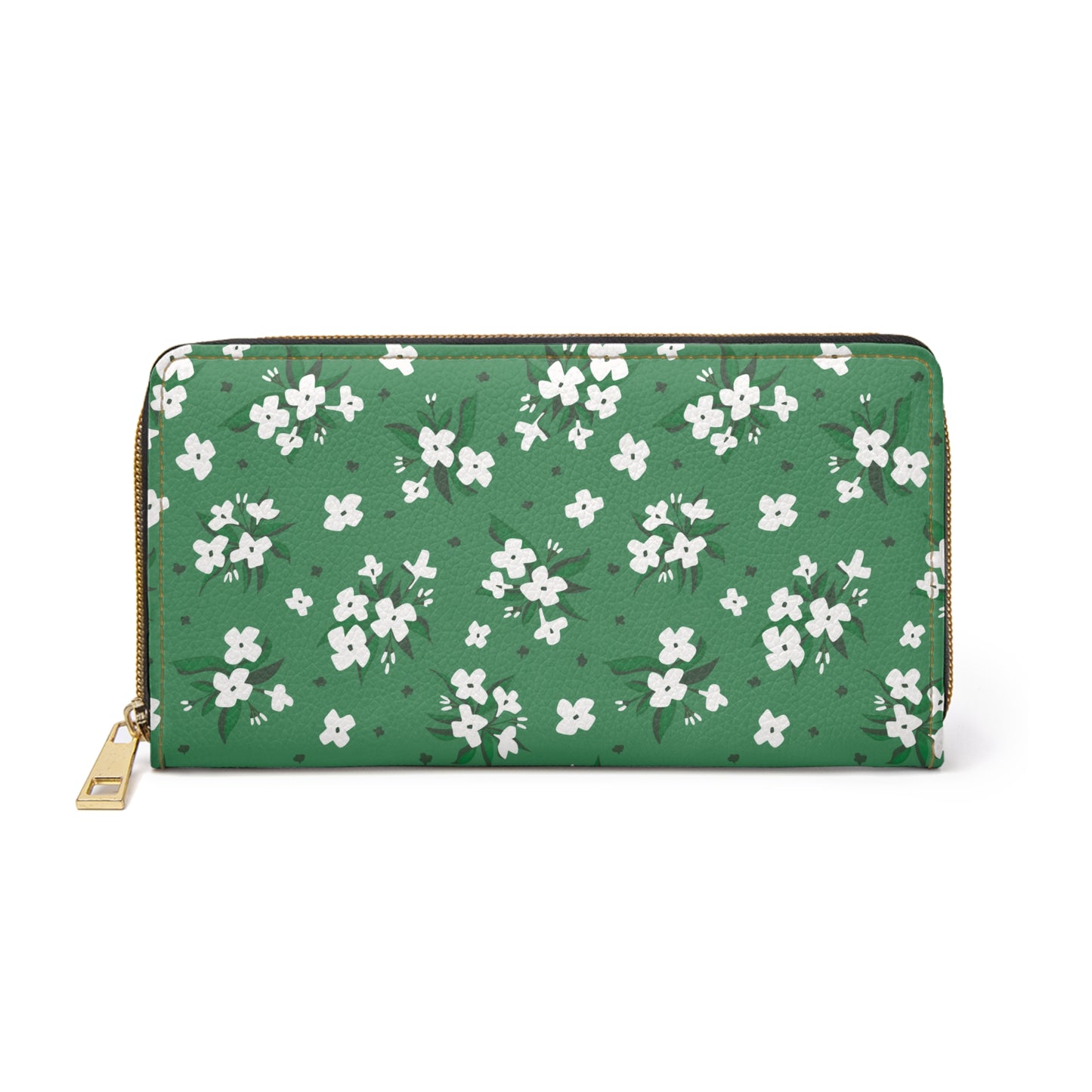 Green Floral Summer Garden Zipper Wallet Spring Wild Flower Purse Flower Coin Pouch Botanical Zipper Summer Flower Purse Handbag Organizer