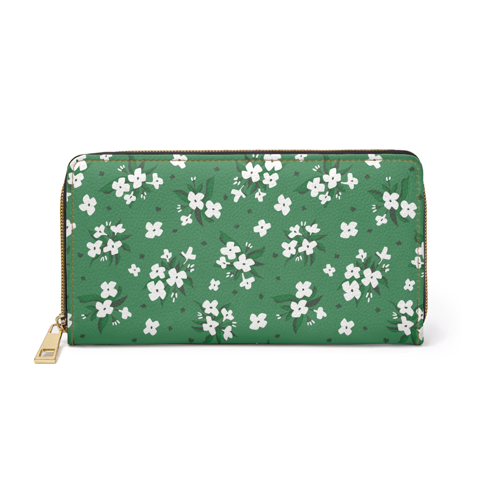 Green Floral Summer Garden Zipper Wallet Spring Wild Flower Purse Flower Coin Pouch Botanical Zipper Summer Flower Purse Handbag Organizer