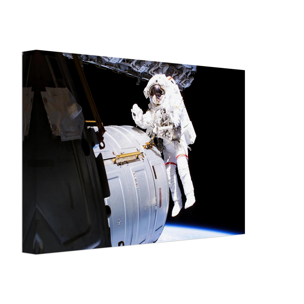 NASA astronaut Jeffrey N Williams spacewalk canvas print above Earth #PD_69 - view 6