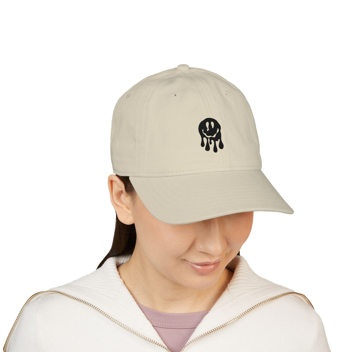 Embroidered Smiley Hat For Summer Gift For Her Emoji Cap Streetwear Cap Minimal Aesthetic Outfit Casual Everyday Wear Sustainable Gift Idea