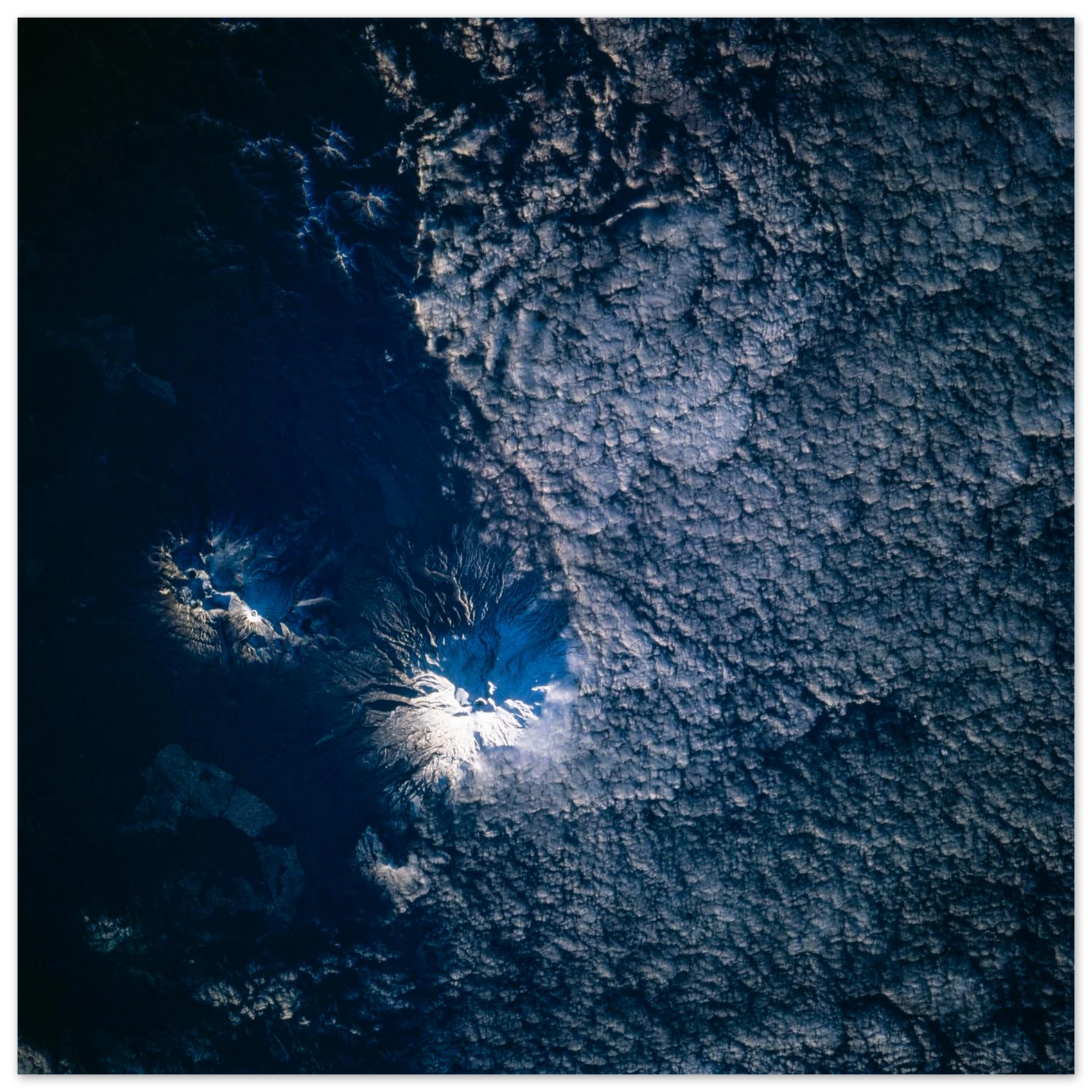 FOAM - PD_ - Ethereal Blue Cloudscape & Volcanic Peaks Foam Board Print