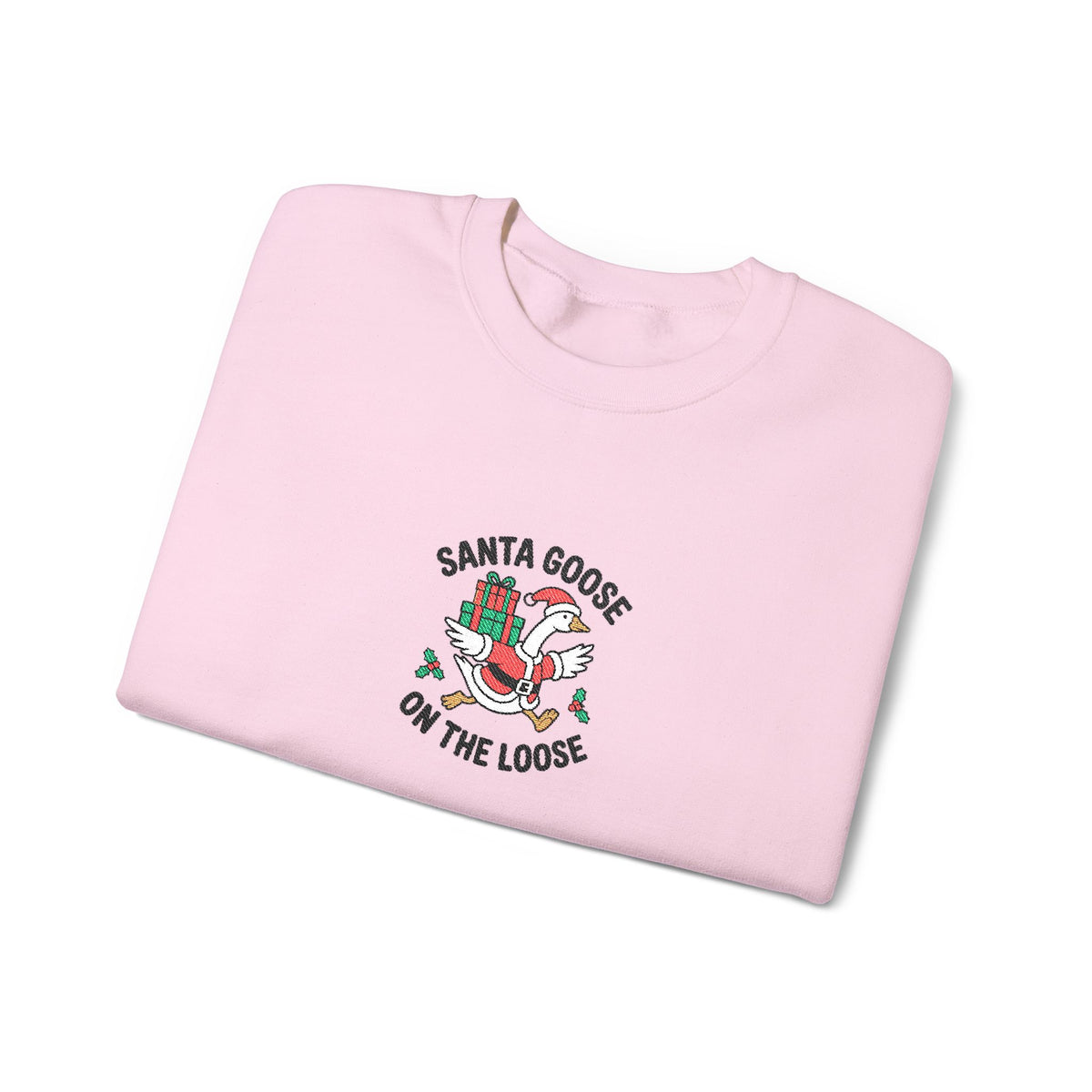 Santa Goose Christmas Sweatshirt Gift For Best Friend Holiday Crewneck Present For Sister Funny Animal Pullover Cozy Winter Outfit Top Style