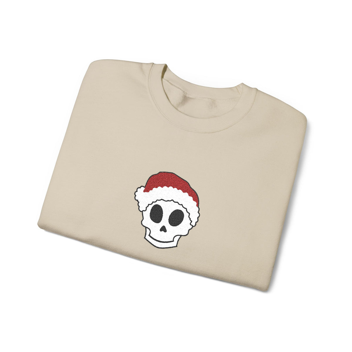 Embroidered Crewneck Christmas Sweatshirt Skeleton Jumper Santa Clause Embroidery Crewneck Skeleton Sweatshirt, Cute Holiday Jumper Xmas