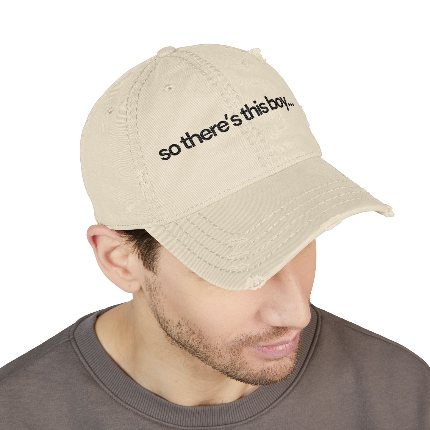 Funny Dad Hat Embroidered Quote Cap Distressed Cotton Headwear Casual Summer Present For Cute Boyfriend Relaxed Streetwear Fashion Accessory