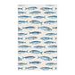 Portuguese Coastal Tea Towel For Mediterranean Kitchen Decor Gift For Portugal Lover Blue Sardine Dish Towel For Housewarming Gift Idea
