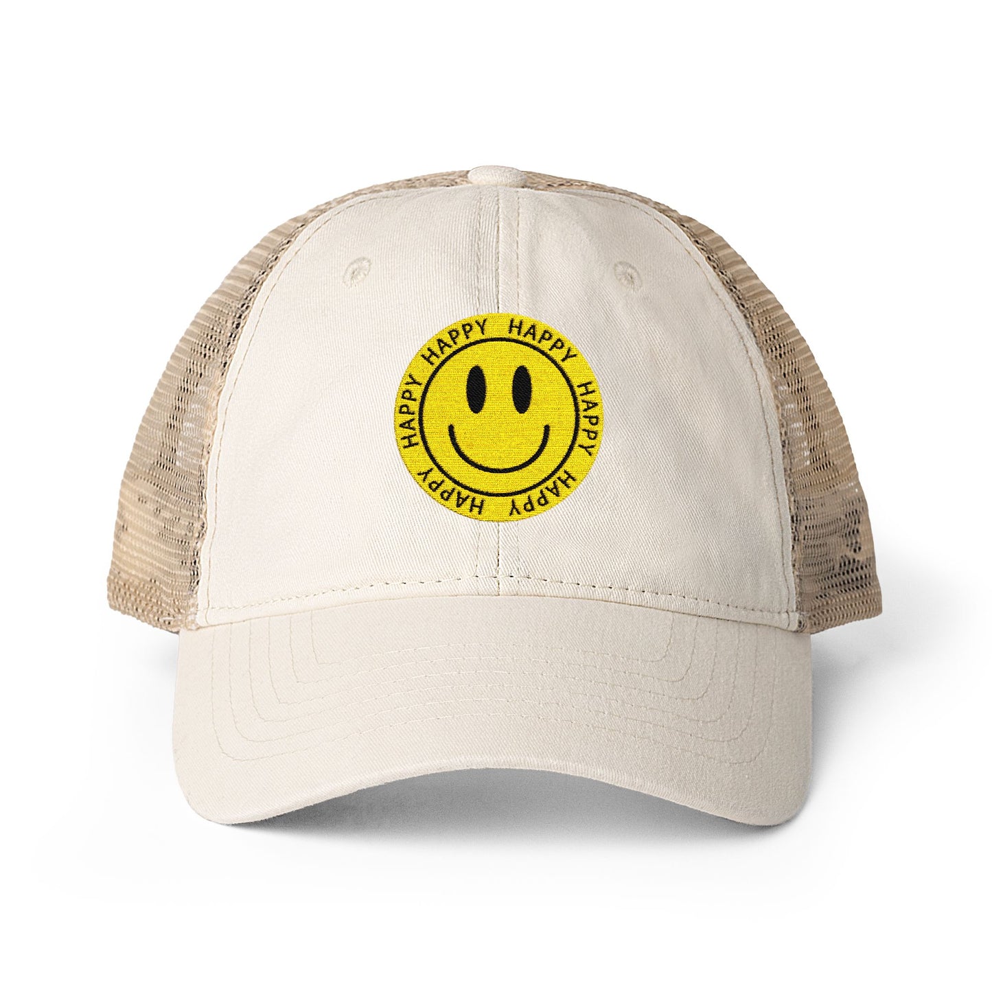 Smiley Face Trucker Hat Happy Cap Aesthetic Hat Cute Summer Hat Mesh Back Cap Gift for Her Trendy Casual Cap Smile Hat