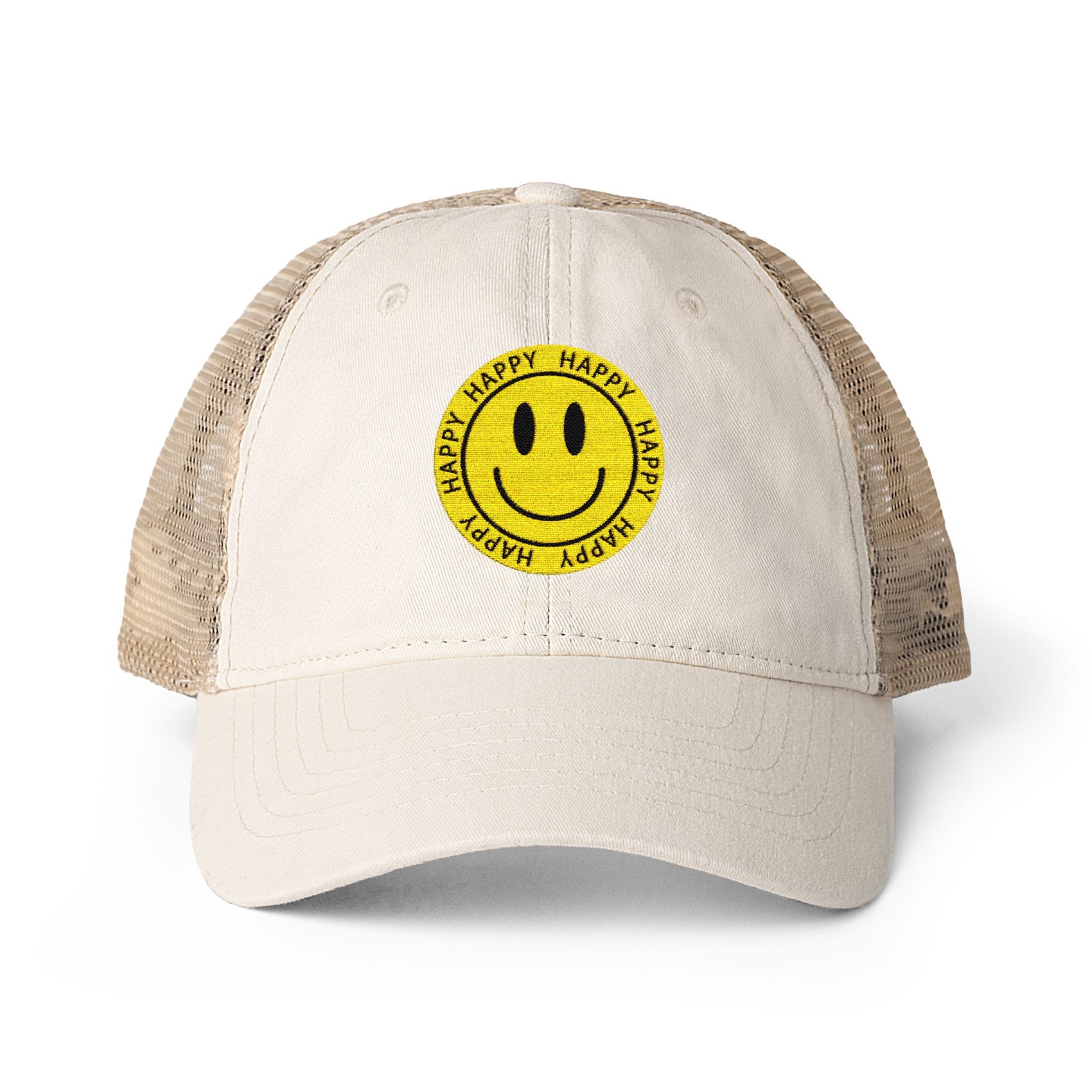 Smiley Face Trucker Hat Happy Cap Aesthetic Hat Cute Summer Hat Mesh Back Cap Gift for Her Trendy Casual Cap Smile Hat