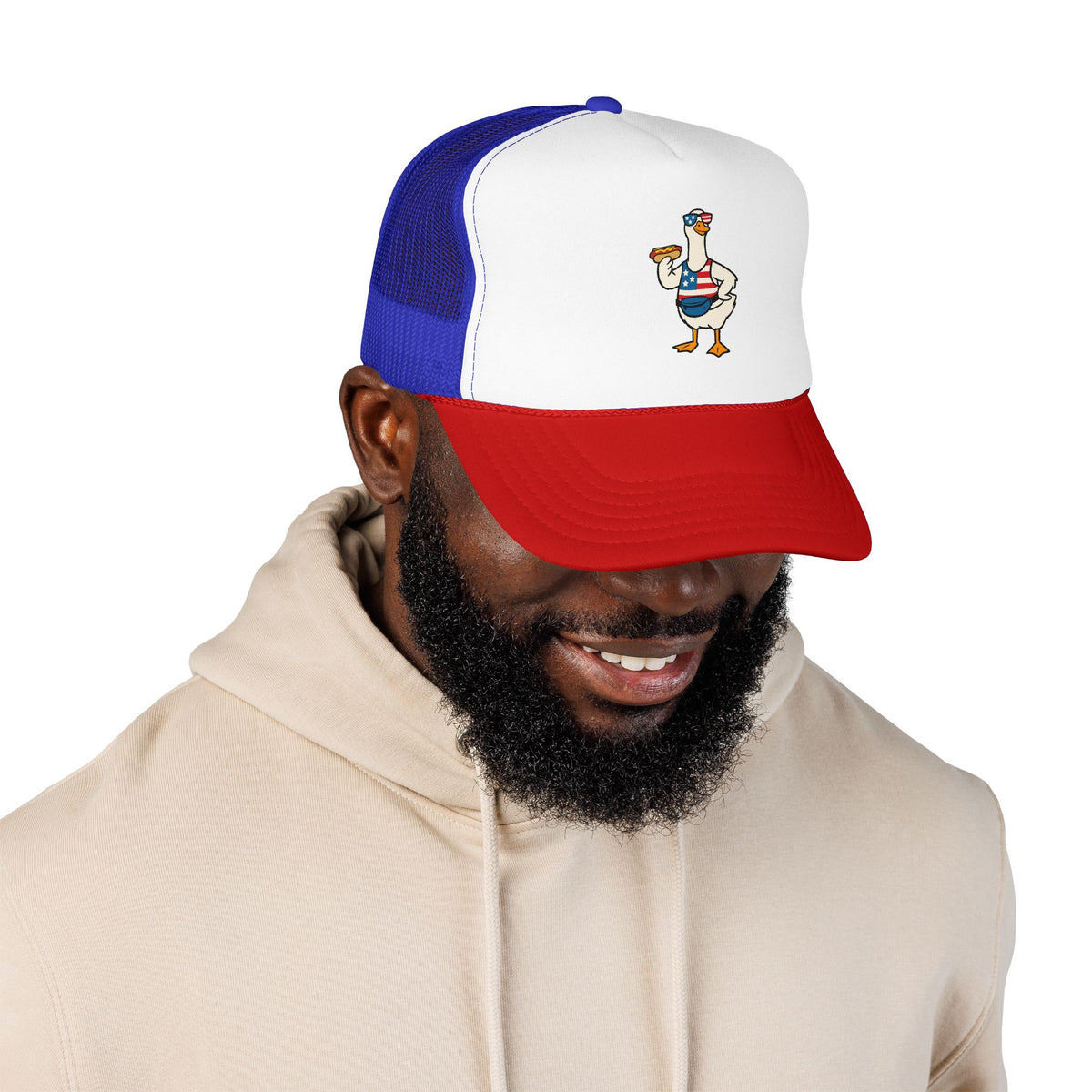 4th of July Silly Goose Trucker Hat Independence Day BBQ Gift For Goose Lover Cap Memorial Day Funny Americana Beach Festival Style USA Cap