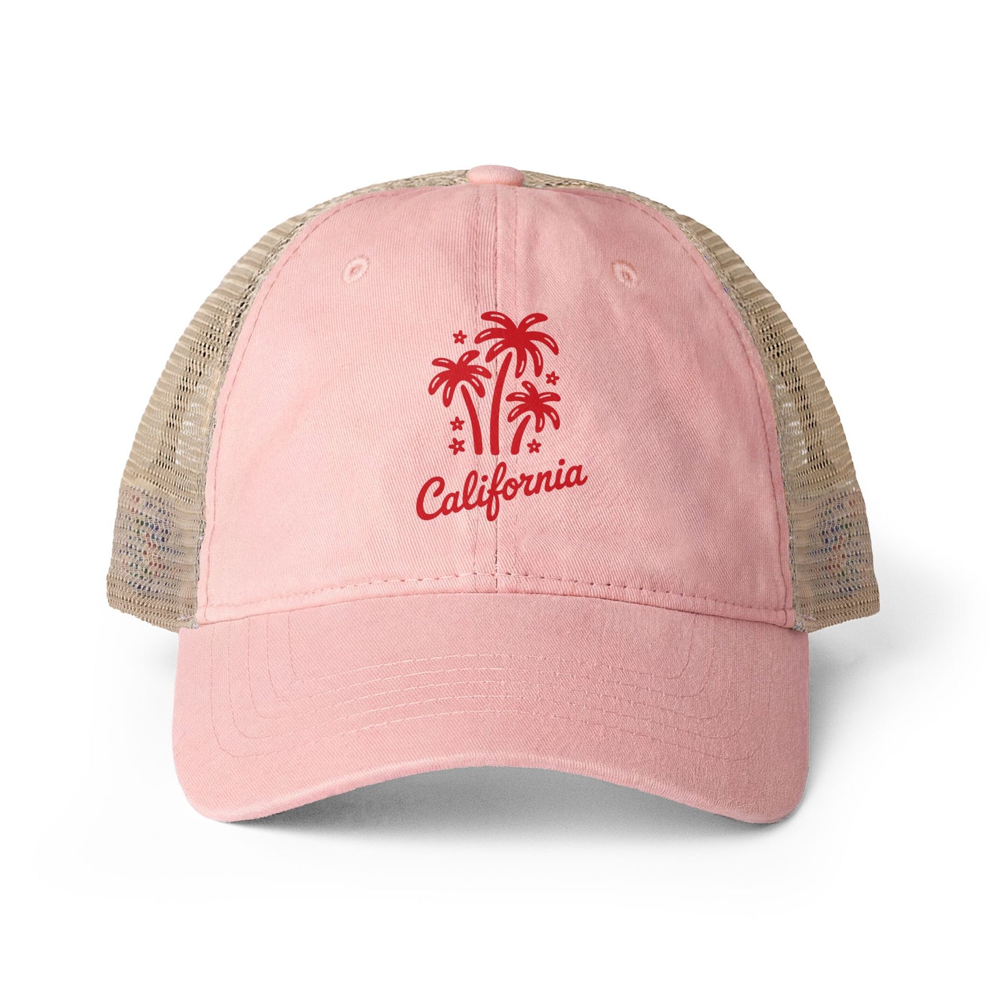 California Palm Tree Hat Gift For Surfer Vintage Beach Cap Coastal Vacation Hat Summer Trucker Cap Retro Surf Hat Womens Travel Gift Sun Hat