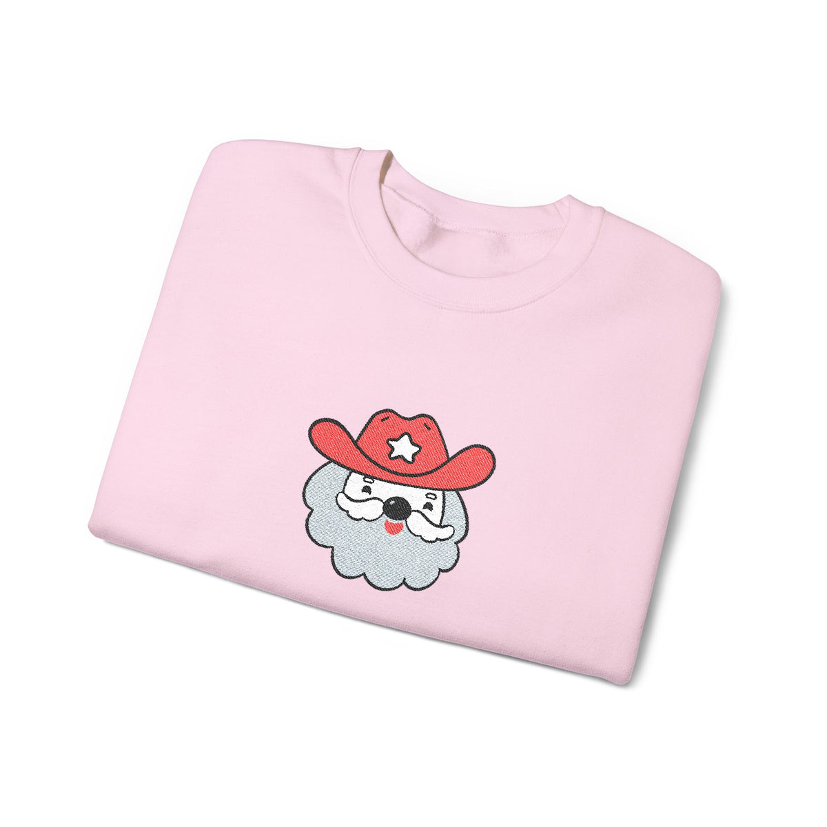 Embroidered Cowboy Santa Sweatshirt For Her Western Christmas Crewneck Gift For Mom Country Holiday Pullover Best Friend Winter Top For Wife