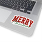 Merry Christmas Sticker Gift For Coworker Red Glitter Vinyl Decal Holiday Laptop Journal Accent Stocking Stuffer Festive Script Style Charm