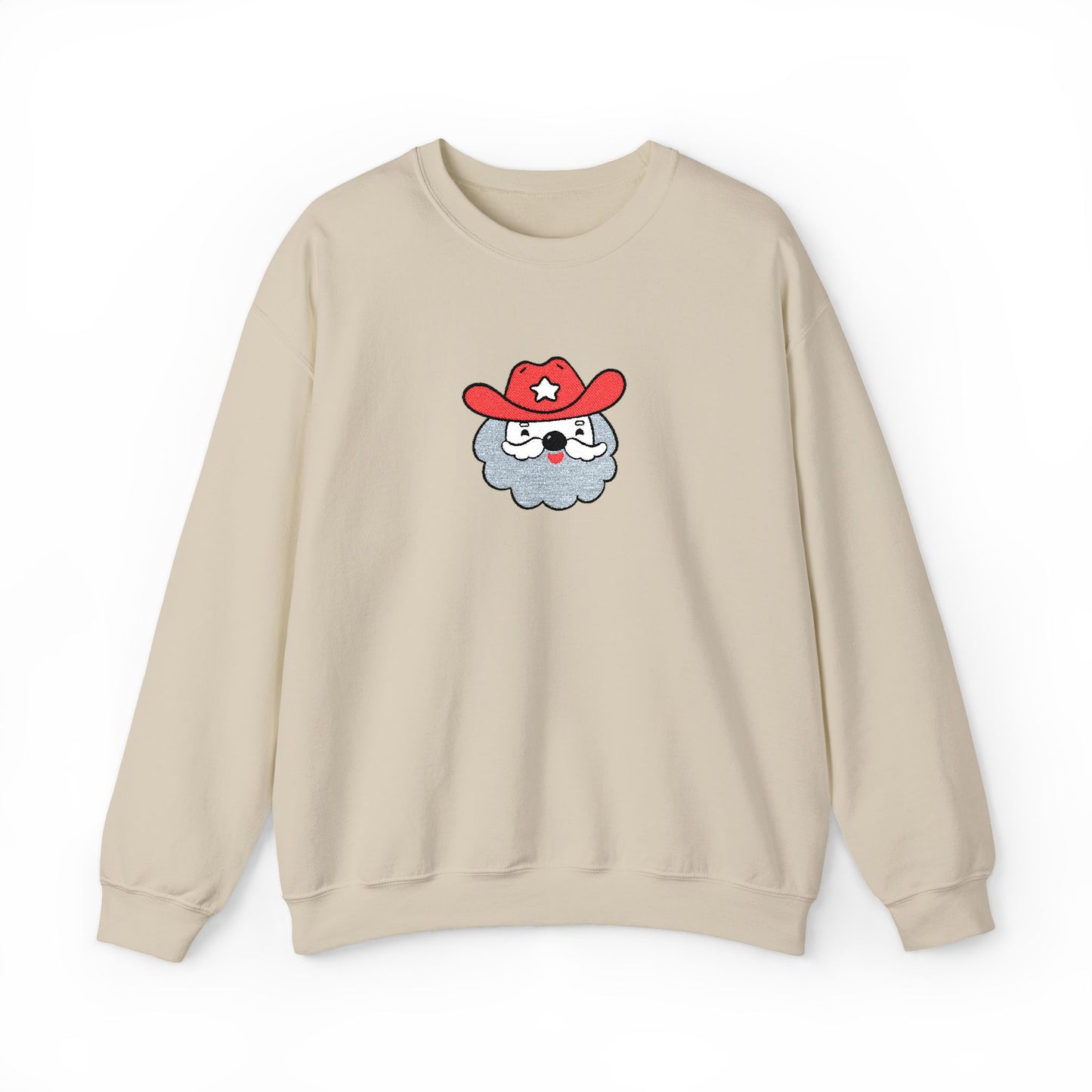Embroidered Cowboy Santa Sweatshirt For Her Western Christmas Crewneck Gift For Mom Country Holiday Pullover Best Friend Winter Top For Wife
