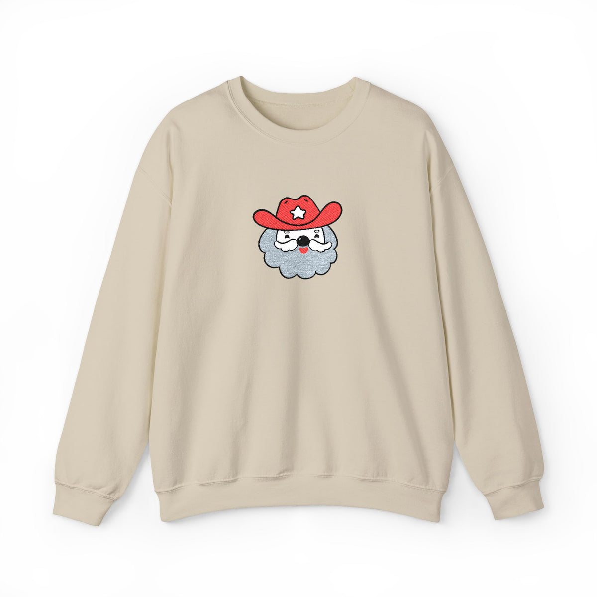 Embroidered Cowboy Santa Sweatshirt For Her Western Christmas Crewneck Gift For Mom Country Holiday Pullover Best Friend Winter Top For Wife