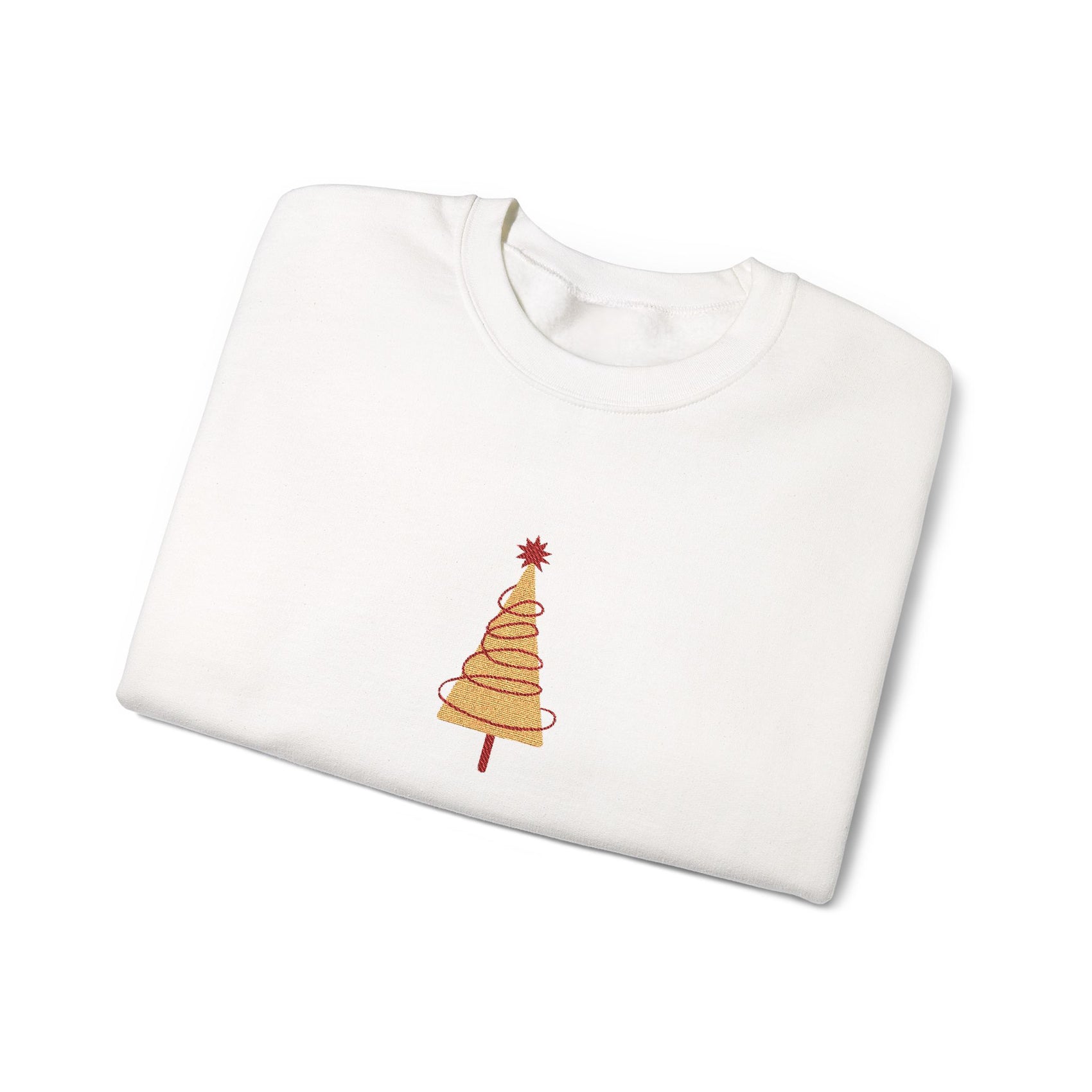 Embroidered Christmas Tree Sweatshirt Gift For Wife Minimal Holiday Crewneck Present For Mentor Quiet Luxury Winter Pullover Cozy Style