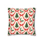 Christmas Tree Pillowcase Gift For Mom Holiday Cushion Cover Present For Sister Red Bow Faux Suede Winter Home Decor Cozy Sofa Accent Style