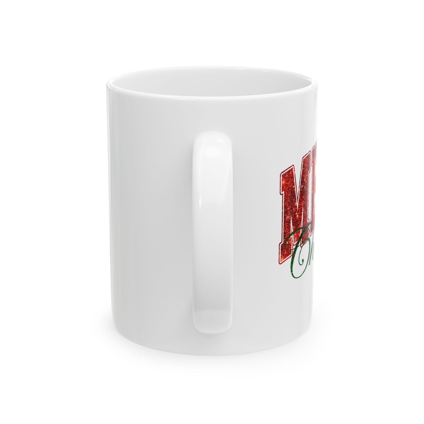 Merry Christmas Mug Gift For Mom Holiday Coffee Cup Present For Sister Festive Red Green Ceramic Drinkware