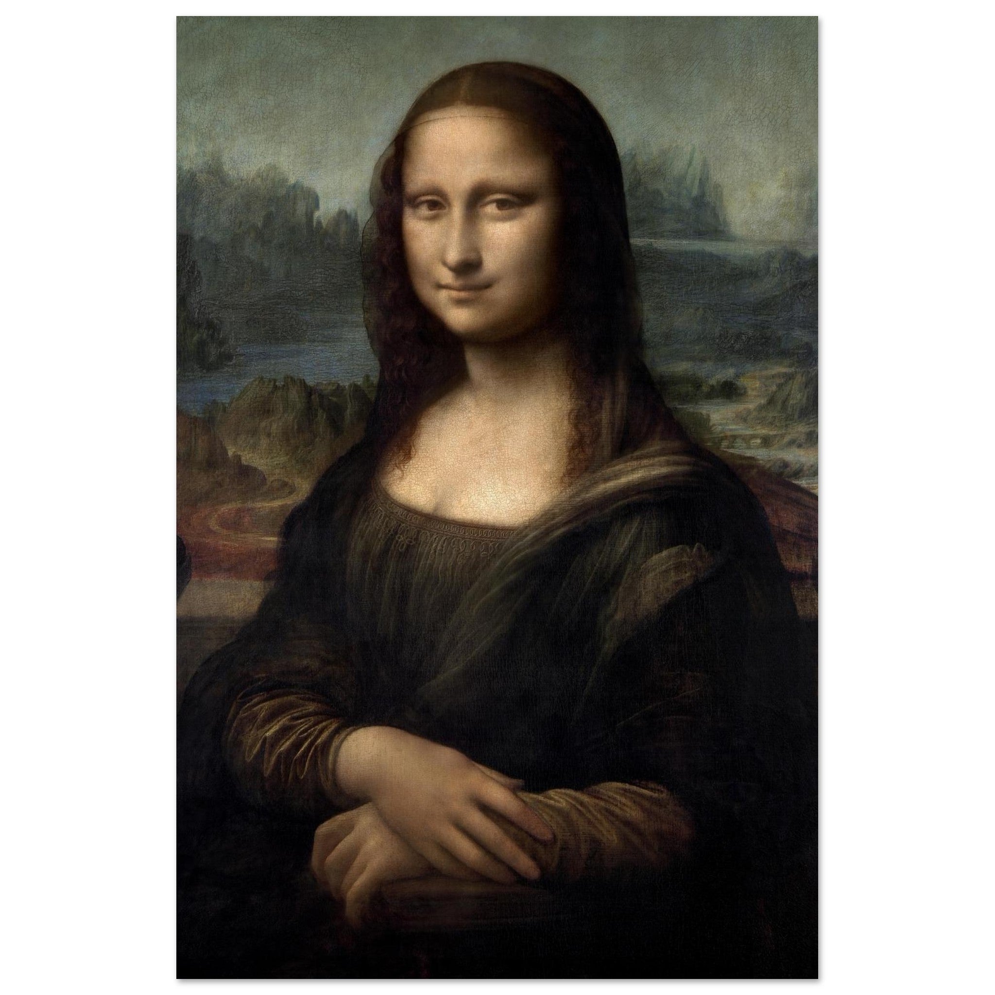 Mona Lisa Wall Art Leonardo da Vinci Foam Board Print Renaissance Portrait Museum Style Decor #PD_327 product image