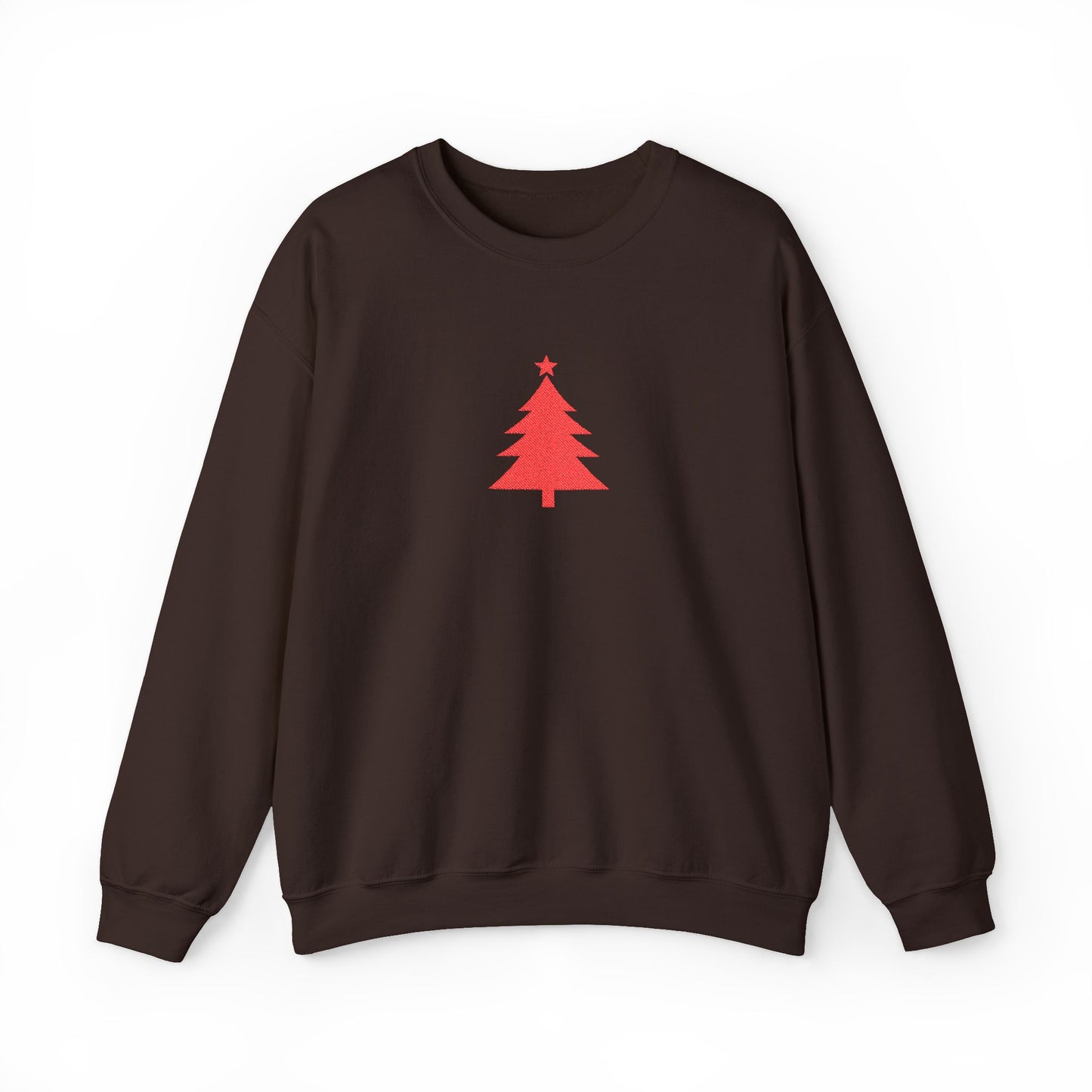 Minimal Christmas Tree Sweatshirt Embroidered Crewneck For Christmas Gift Holiday Pullover For Winter Outfit Seasonal Gift For Women Xmas