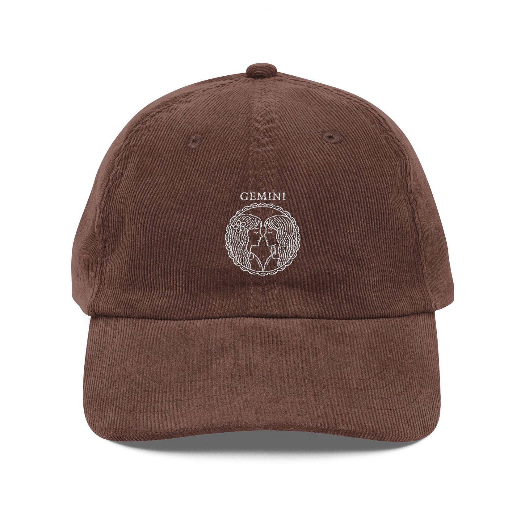 Embroidered Gemini Hat Gift For Friend Birthday Gift Zodiac Cap Astrology Gift Twin Sign Corduroy Dad Hat Horoscope Style Vintage Aesthetic