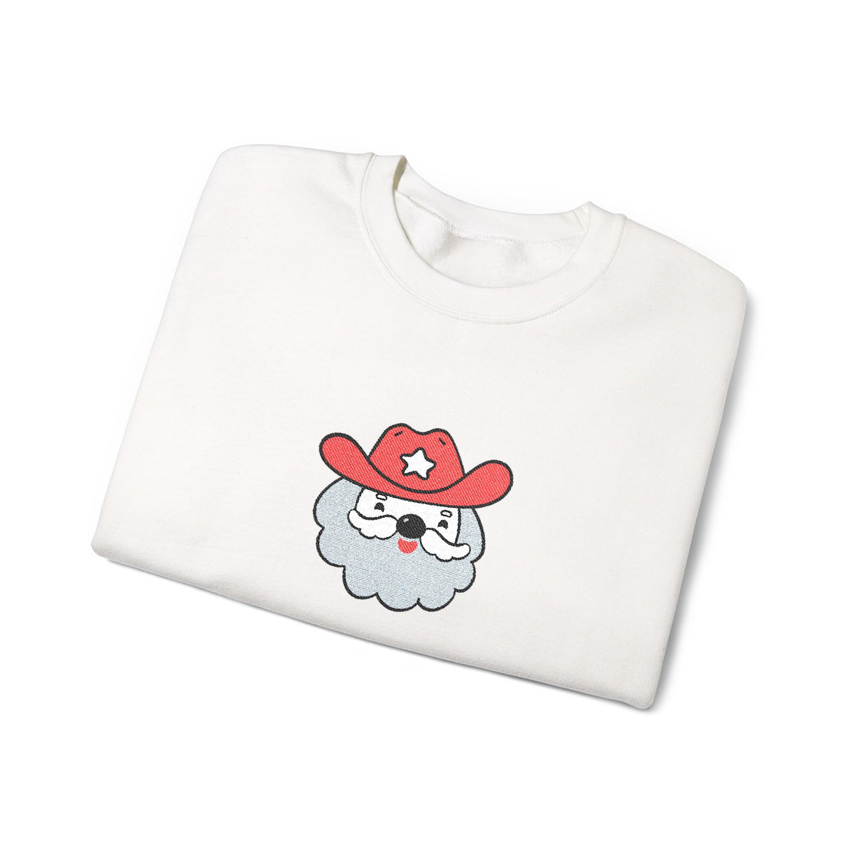 Embroidered Cowboy Santa Sweatshirt For Her Western Christmas Crewneck Gift For Mom Country Holiday Pullover Best Friend Winter Top For Wife