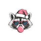Raccoon Christmas Sticker Gift For Bestie Cute Santa Decal Festive Bubblegum Vinyl For Laptop Journal Holiday Animal Art Charm Style Pop