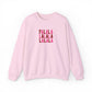 Embroidered Fa La La Sweatshirt Pink Holiday Pullover Caroling Crewneck Festive Music Lover Top Cute Christmas Singer Apparel Girly Top
