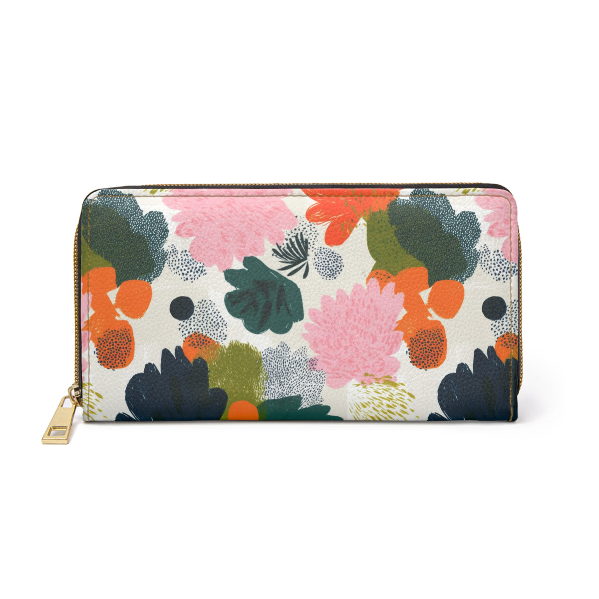 Cute Summer Purse Gift For Her Colorful Floral Wallet For Women Artistic Everyday Organizer Botanical Zip Around…