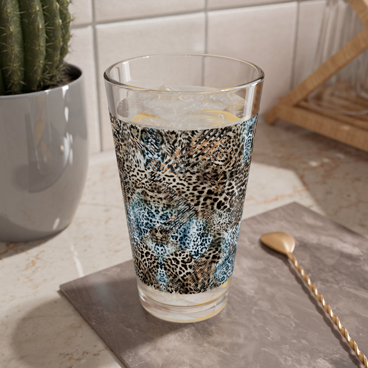 Bar Cart Glass Housewarming Gift Cocktail Lover Present Hostess Tumbler Apartment Decor Safari Style Entertaining Brunch Keepsake