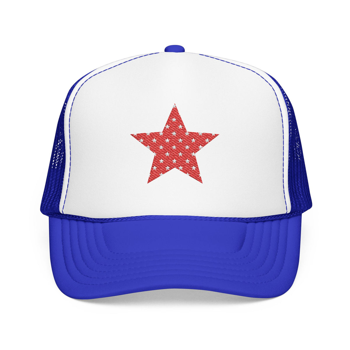 Fourth Of July Embroidered Red Star Hat Patriotic Trucker Cap Memorial Day Outfit USA Travel Souvenir USA Expat Gift Beach Day Cap Cute Vibe