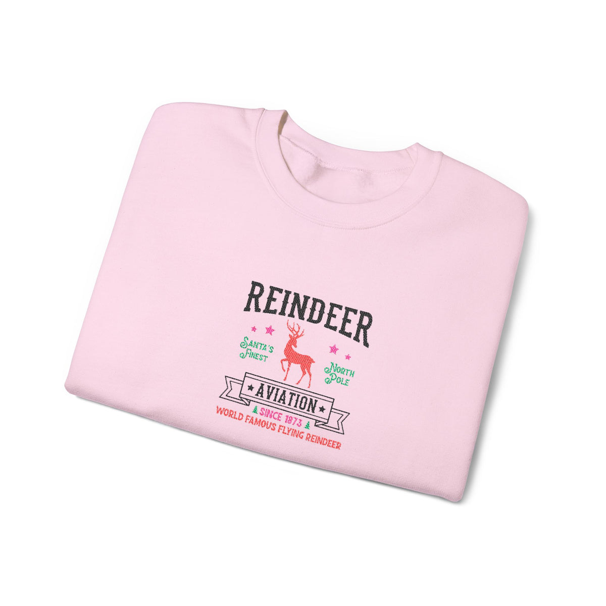Vintage Reindeer Sweatshirt Retro Christmas Crewneck Embroidered Holiday Pullover North Pole Winter Gift For Her Cozy Seasonal Jumper Xmas