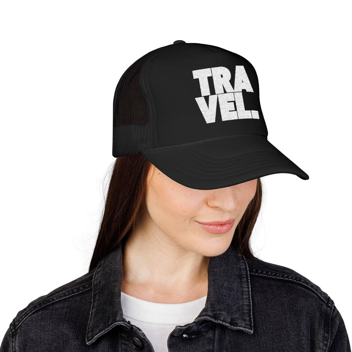 Red Adventure Trucker Hat Vacation Cap For Women Embroidered Cap Gift For Traveler Road Trip Gift For Her Weekend Escape Mesh Snapback
